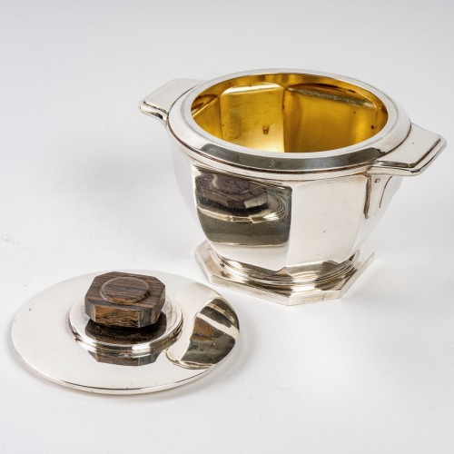 Antiquités - Ernest Prost 1930  - Service à thé et à café en argent massif