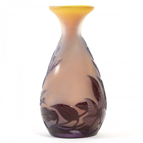 Emile Gallé - Vase "Fleurs Violettes" - Verrerie, Cristallerie Style Art nouveau