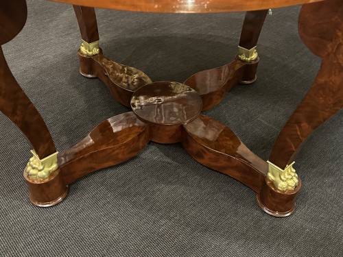 Mobilier Table & Guéridon - Guéridon en acajou, bronze et marbre jaune