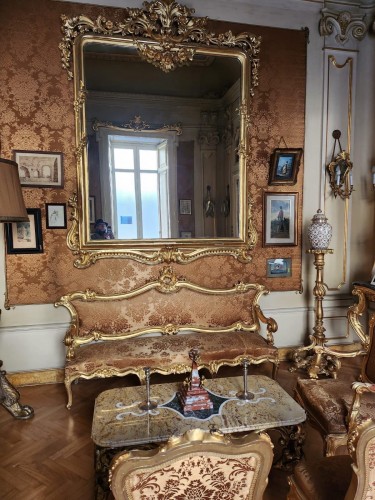 Important ensemble de mobilier de  salon en bois doré du XIXe siècle - Blue Antique - Enzo Gironi 