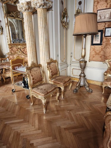 XIXe siècle - Important ensemble de mobilier de  salon en bois doré du XIXe siècle