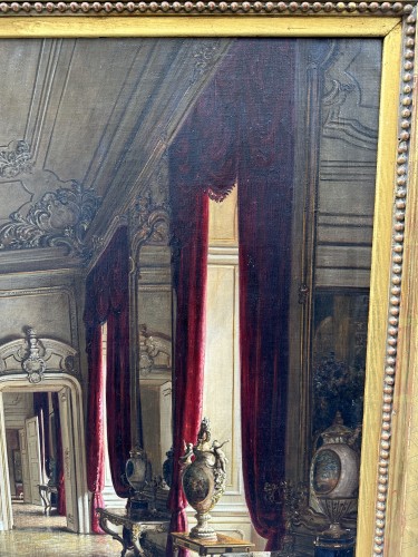 Johann Jaunbersin (actif au 19e siècle) -  intérieur de palais - Blue Antique - Enzo Gironi 