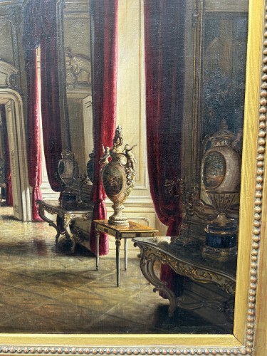 XIXe siècle - Johann Jaunbersin (actif au 19e siècle) -  intérieur de palais