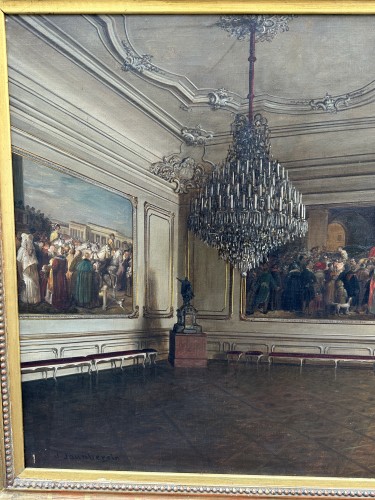 Antiquités - Johann Jaunbersin (actif au 19e siècle) -  intérieur de palais