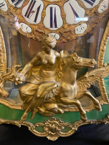 Horlogerie Cartel - Cartel et sa console d'époque Louis XV, signé " Thiout Le Jeune à Paris "