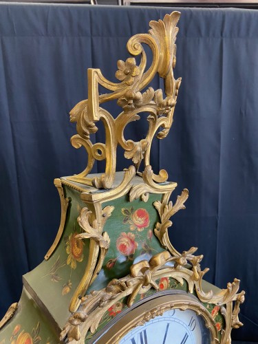 - Cartel et sa console d'époque Louis XV, signé " Mayer à Chalon sur Saône "