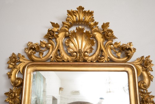 Miroir napolitain du 19e Siècle - Miroirs, Trumeaux Style 