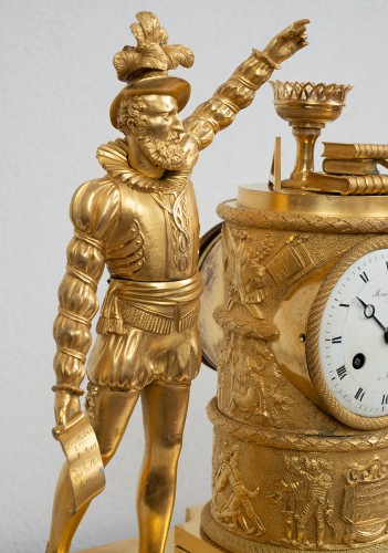 XIXe siècle - Pendule en bronze doré 19e siècle