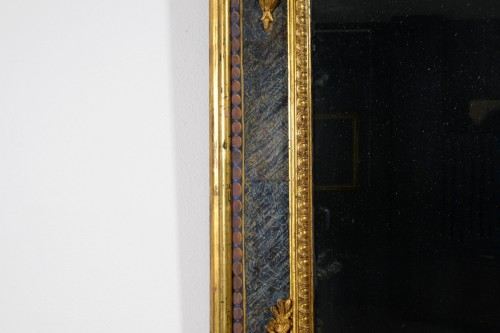 Antiquités - Miroir baroque en bois sculpté et doré, Italie, XVIIIe siècle Louis XIV