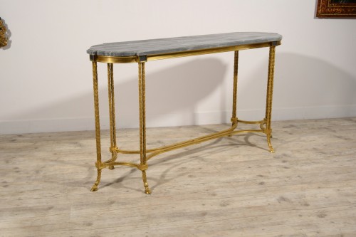 XXe siècle - Table console en bronze doré - Maison Bagues, France XXe siècle