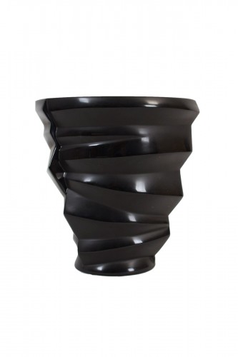 Lalique France -  Vase en cristal noir Dixie Black Collection