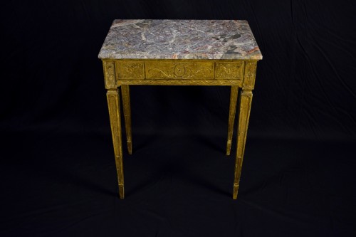 XVIIIe siècle - Table de milieu en bois doré, Italie fin XVIIIe 