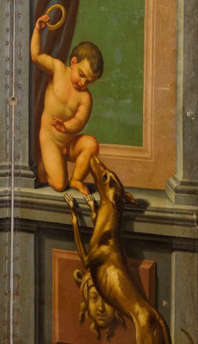 XVIIIe siècle - Paravent néoclassique à 4 panneaux, Italie, XVIIIe siècle