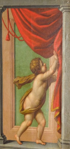 Antiquités - Paravent néoclassique à 4 panneaux, Italie, XVIIIe siècle