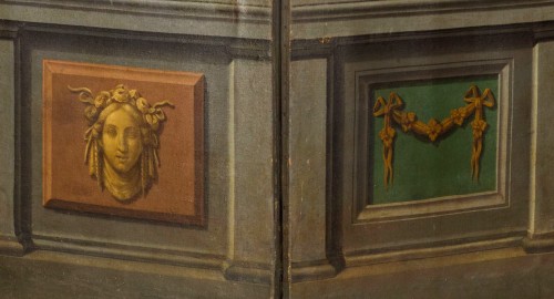Antiquités - Paravent néoclassique à 4 panneaux, Italie, XVIIIe siècle