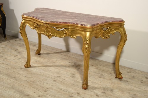  - Console vénitienne en bois sculpté et doré, XIXe siècle