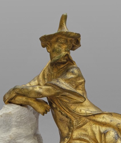 Sculptures en bronze doré sur base de marbre, France XVIIIe siècle - Sculpture Style Transition