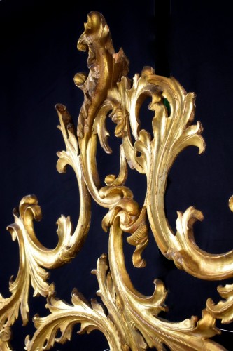 Miroirs, Trumeaux  - Miroir vénitien en bois sculpté et doré, XVIIIe siècle