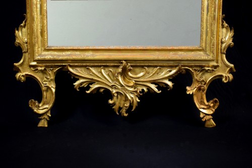 Miroir vénitien en bois sculpté et doré, XVIIIe siècle - Brozzetti Antichità