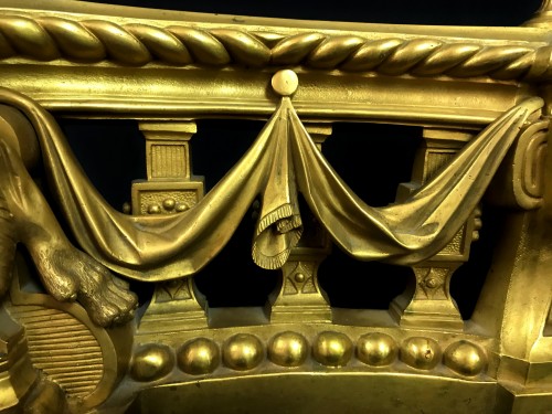 Chenets en bronze doré fin 18e siècle - Louis XVI