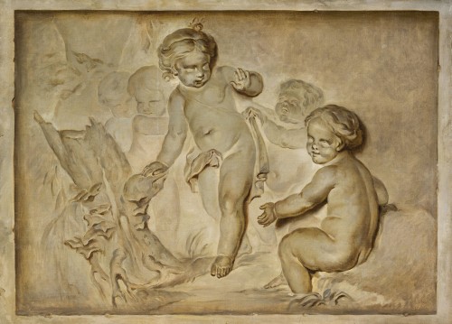 Paire de peintures en trompe l’oeil, attribué à Piat Joseph Sauvage - Tableaux et dessins Style 