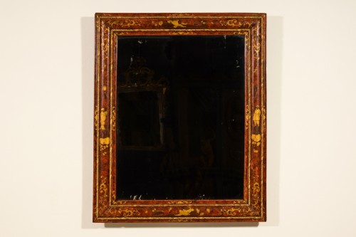 Important miroir en bois laqué à chinoiserie, Venise, XVIIIe siècle - Miroirs, Trumeaux Style 