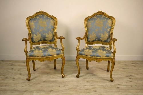Paire de fauteuils vénitiens du XVIIIe siècle - Sièges Style Louis XV