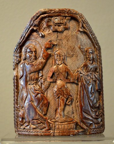 Baiser de paix ou "Pax" en ivoire de morse XVe siècle