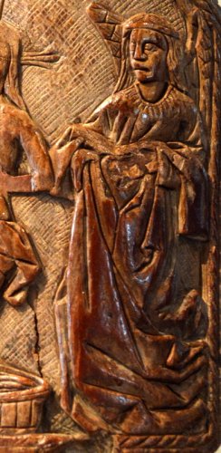 Art sacré, objets religieux  - Baiser de paix ou "Pax" en ivoire de morse XVe siècle