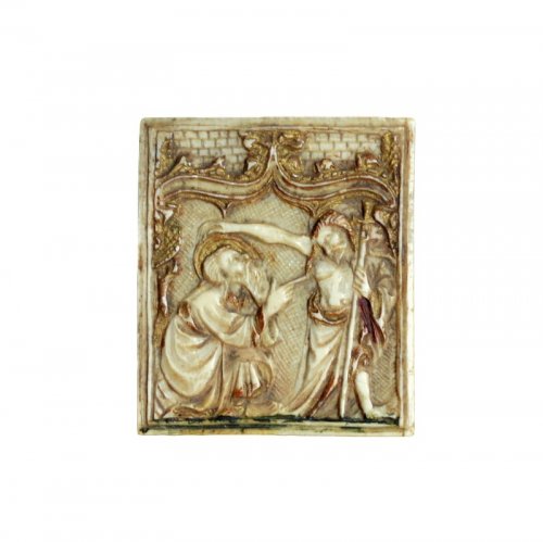 Plaquette en ivoire représentant St-Thomas et le Christ vers 1450