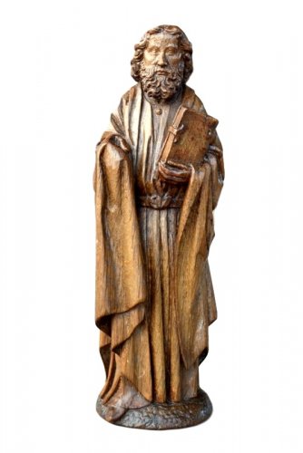Statue gothique en chêne sculpté, Brabant vers 1480