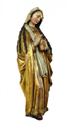 Sculpture Sculpture en Bois - Statue de sainte Marie Madeleine en bois sculpté, fin XVe siècle