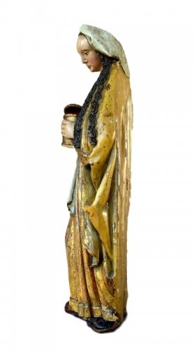 Statue de sainte Marie Madeleine en bois sculpté, fin XVe siècle - Steven Bouchaert