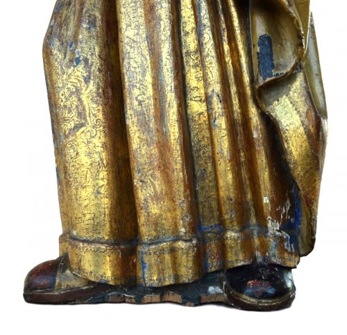 Statue de sainte Marie Madeleine en bois sculpté, fin XVe siècle - Moyen Âge