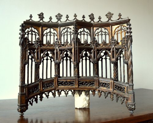 Baldaquin en chêne sculpté fin XVe siècle - Matériaux & Architecture Style Moyen Âge