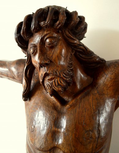 Christ en chêne sculpté vers 1500 - Moyen Âge