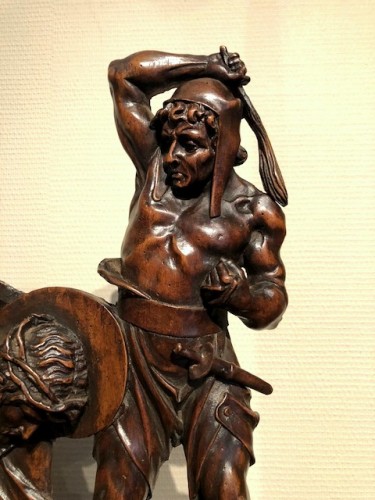 Sculpture Sculpture en Bois - Relief en bois 'La route vers le calvaire' vers 1550