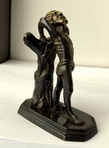 XVIe siècle et avant - Sculpture miniature en bronze doré, Pays-bas fin fin XVe siècle