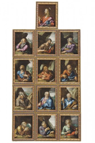 Série de treize cuivres représentant les apôtres et Jésus-Christ
