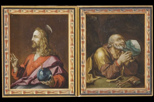 Série de treize cuivres représentant les apôtres et Jésus-Christ - Tableaux et dessins Style Renaissance