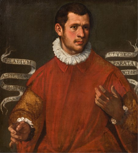 Agostino Carracci (1557–1602) - Portrait de gentilhomme - Tableaux et dessins Style Renaissance