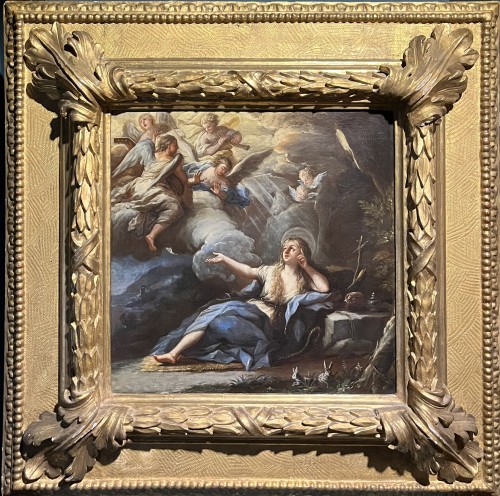 École Napolitaine du XVIIe siècle - Madeleine avec anges