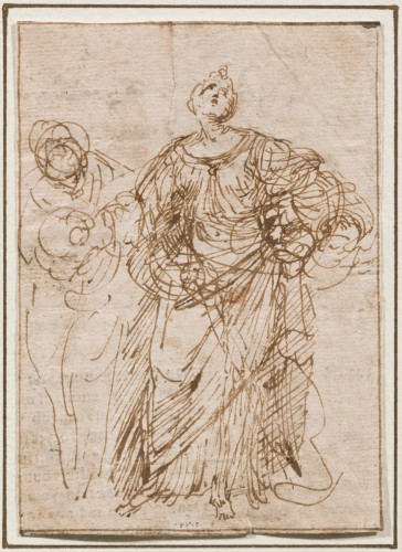Donato Creti (Crémone 1671–Bologne 1749) Judith avec la tête d'Holopherne - Tableaux et dessins Style Régence