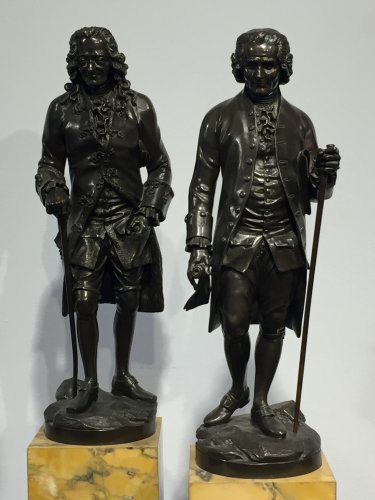 Voltaire et Rousseau - Sculpture Style 