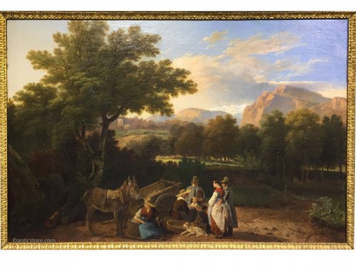 Wolfgang Adam Töpffer (1766 - 1847) - La halte des paysans