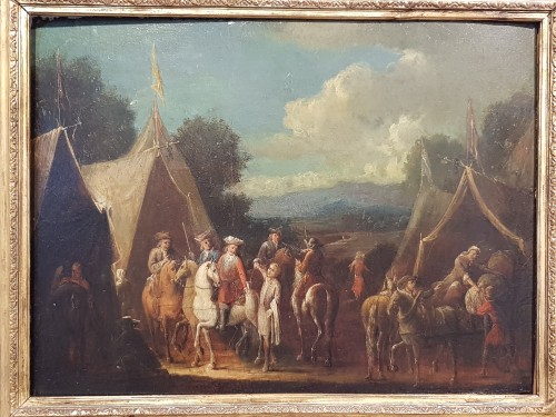 Scènes de camp - École flamande du XVIIIe siècle - Tableaux et dessins Style 