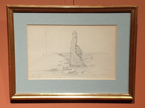 XIXe siècle - Femme en crinoline - Eugène Boudin (1824 - 1898)