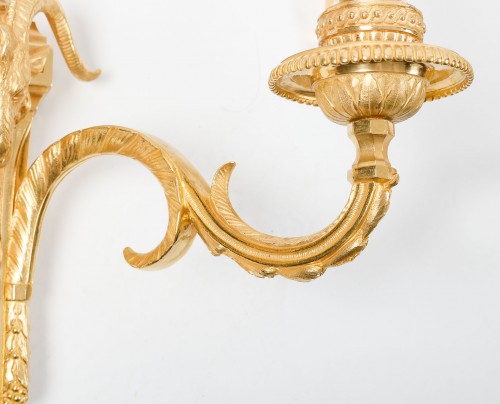 Suite de sept appliques Napoléon III en bronze doré - Luminaires Style Napoléon III