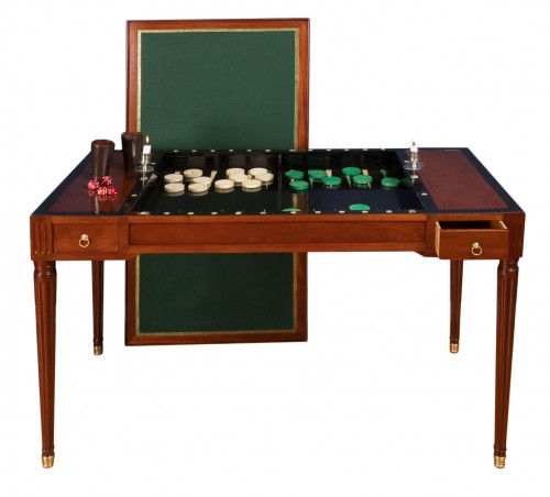 Table à jeux tric-trac d'époque Louis XVI
