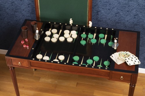 Antiquités - Table à jeux tric-trac d'époque Louis XVI